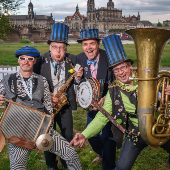 Jazzband Combo Gurilly spielt bei einem Kongress in Dresden